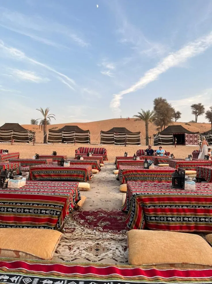 Lost in the private camp of safari desert